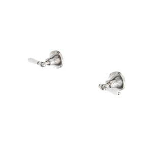 York Wall Top Assemblies Brushed Nickel With White Porcelain Lever - Nero