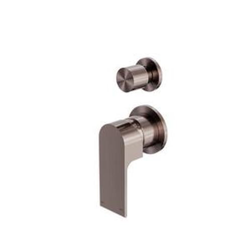 Bianca Shower Mixer Brushed Bronze With Divertor Separate Back Plate - Nero