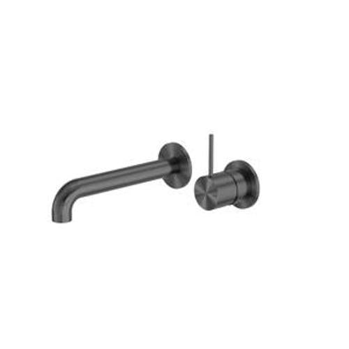 Mecca Wall Basin Bath Mixer Gun Metal Separate Back Plate Handle Up - Nero 120mm