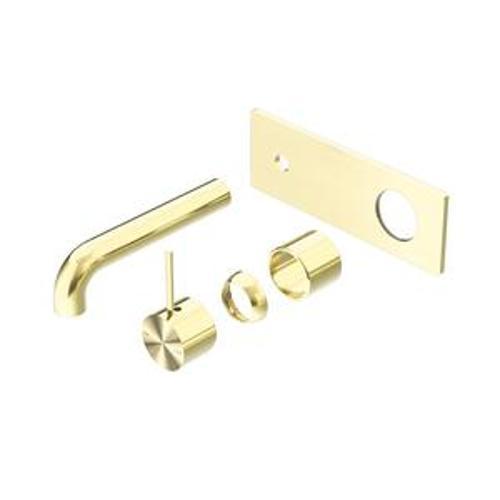 Mecca Wall Basin Bath Mixer Brushed Gold Handle Up - Nero 120mm Trim Kits Only