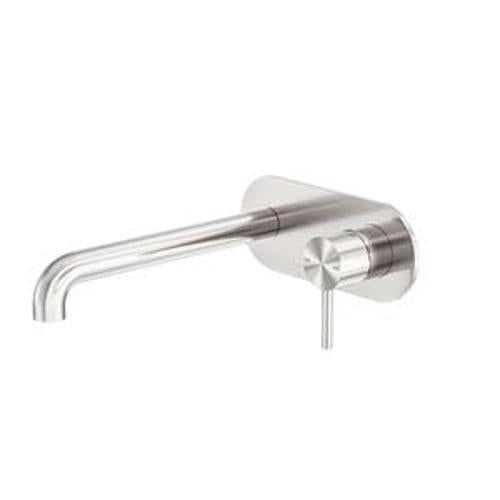 Zen Wall Basin Bath Mixer SS316L Brushed Nickel - Nero 230mm Spout