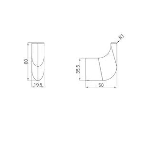 Elgin Robe Hook Brushed Nickel - Nero