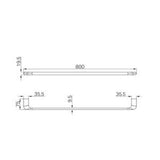 Elgin Single Towel Rail - Nero 800mm Gun Metal