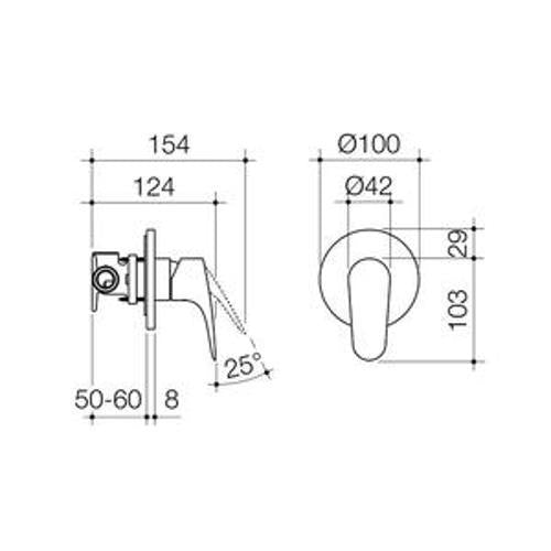 Care Plus Shower Mixer Standard Handle Hot/Cold Chrome - Caroma