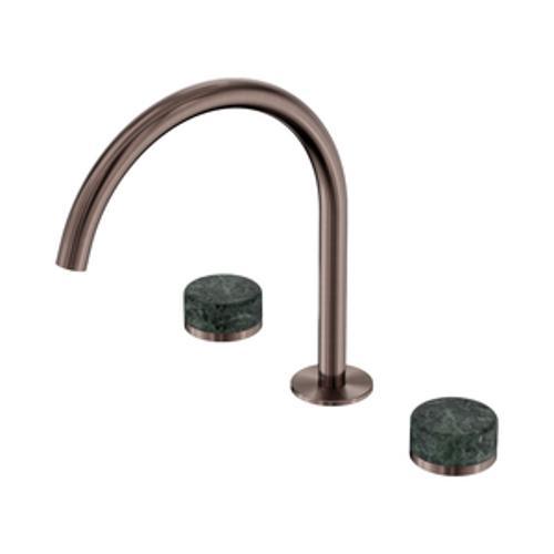 Serenity Bath/Kitchen Set Arc Spout With Verde Alpi Handle Brushed Bronze - Nero