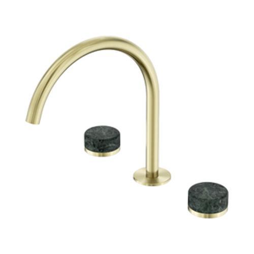 Serenity Bath/Kitchen Set Arc Spout With Verde Alpi Handle Brushed Gold - Nero