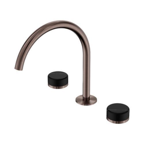 Serenity Bath/Kitchen Set Arc Spout With Marquina Black Handle Brushed Bronze