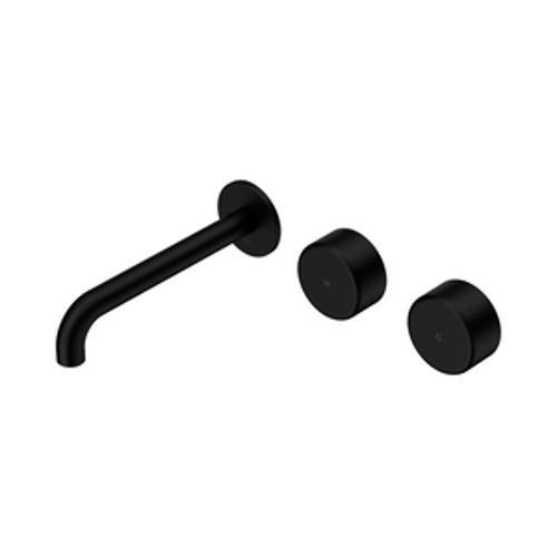 Serenity Wall Basin Set - Nero 185mm Offset Spout With Metal Handle Matte Black