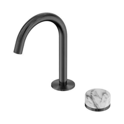 Serenity Progressive Basin Mixer Arc Spout With Arabescato Corchia Handle Gun