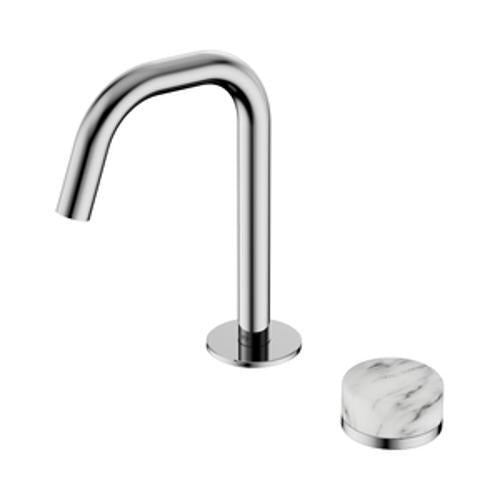 Serenity Progressive Basin Mixer Edge Spout With Arabescato Corchia Handle