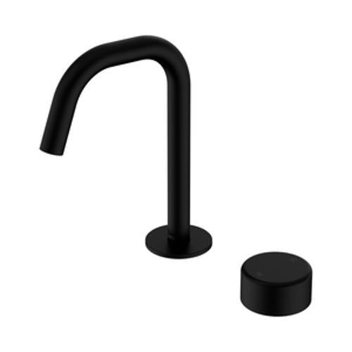Serenity Progressive Basin Mixer Edge Spout With Metal Handle Matte Black - Nero