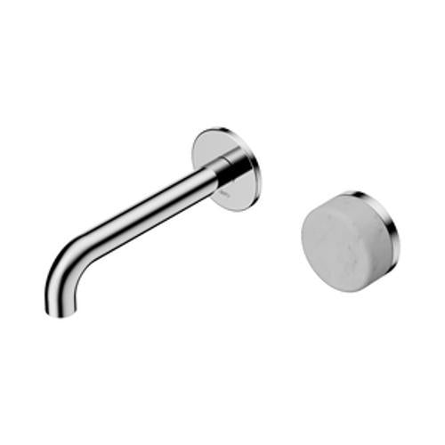 Serenity Progressive Wall Basin Mixer 160mm Spout With Carrara Handle Chrome