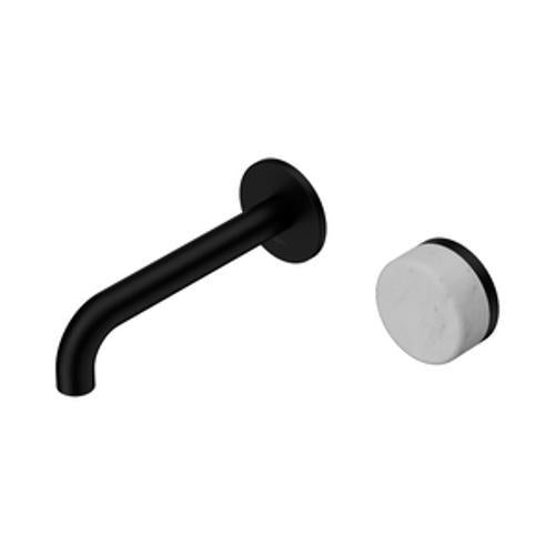 Serenity Progressive Wall Basin Mixer 160mm Spout With Carrara Handle Matte