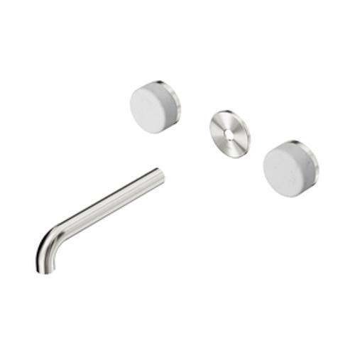 Serenity Wall Basin Set 185mm Spout With Carrara Handle Trim Kit Only Brushed