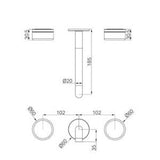 Serenity Wall Basin Set 185mm Spout With Arabescato Corchia Handle Trim Kit Only