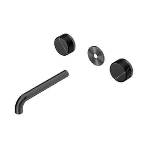 Serenity Wall Basin Set 185mm Spout With Marquina Black Handle Trim Kit Only Gun
