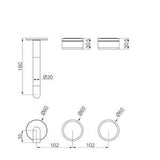 Serenity Wall Basin Set 160mm Offset Spout With Verde Alpi Handle Trim Kit Only