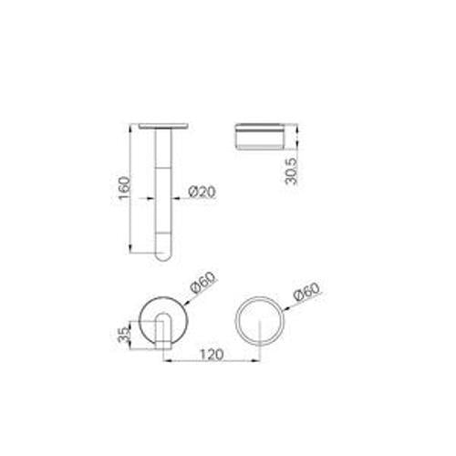 Serenity Progressive Wall Basin Mixer 160mm Spout With Carrara Handle Trim Kit