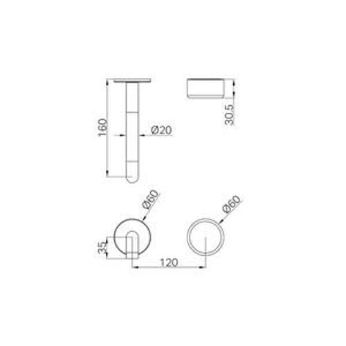 Serenity Progressive Wall Basin Mixer 160mm Spout With Metal Handle Trim Kit