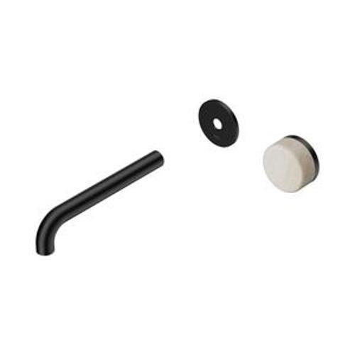 Serenity Progressive Wall Basin Mixer 185mm Spout With Rome Travertine Handle