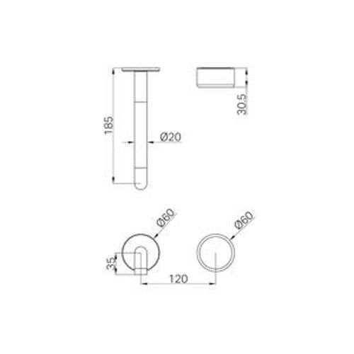 Serenity Progressive Wall Basin Mixer 185mm Spout With Metal Handle Trim Kit
