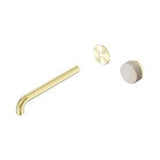 Serenity Progressive Wall Basin Mixer 220mm Spout With Rome Travertine Handle