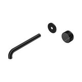 Serenity Progressive Wall Basin Mixer 220mm Spout With Marquina Black Handle