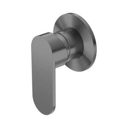 Ecco Shower Mixer 80mm Round Plate Gun Metal - Nero
