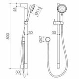 Urbane II Universal Rail Shower Brushed Nickel - Caroma