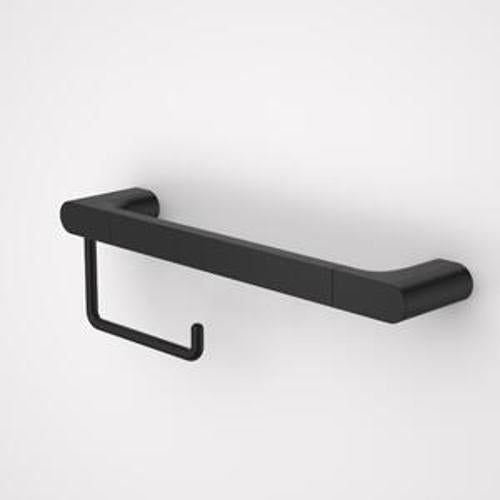 Urbane II Universal Rail - Caroma 400mm With Toilet Roll Holder Set Black