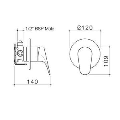 Maku MK2 Shower Mixer with Fastflow II Trim Kit Brushed Nickel - Methven