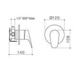 Maku MK2 Shower Mixer with Fastflow II Trim Kit Brushed Nickel - Methven