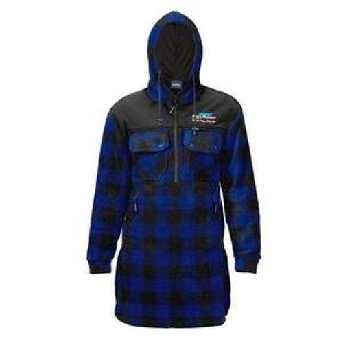 Checked Hooded Fleece Bushshirt Longer Length - PlaceMakers XL