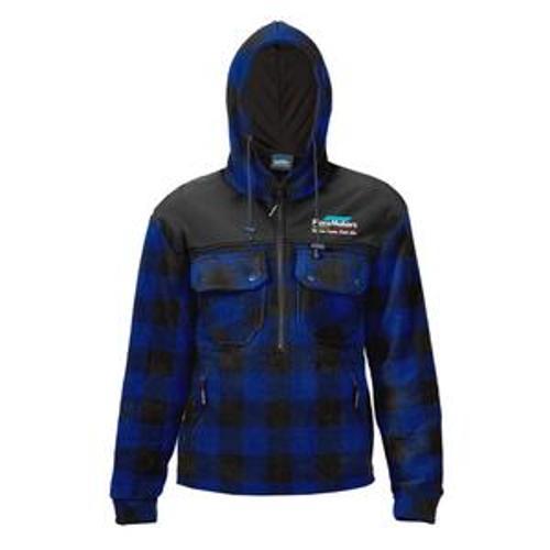 Checked Hooded Fleece Bushshirt Shorter Length - PlaceMakers XL