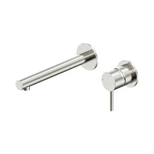 Dolce II Wall Basin/Bath Mixer Separate Back Plate Brushed Nickel - Nero