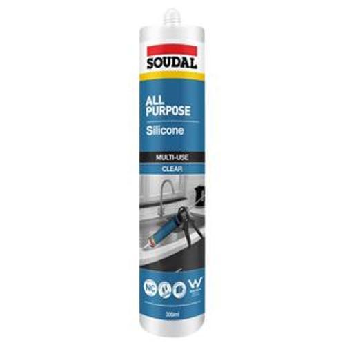 All Purpose Silicone Sealant Clear - Soudal 300ml