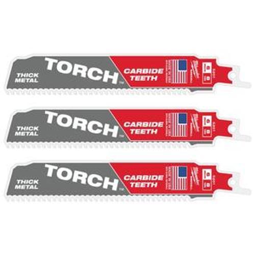 Sawzall The Torch 150mm 6 Inch 8TPI Blade 3 Pack - Milwaukee