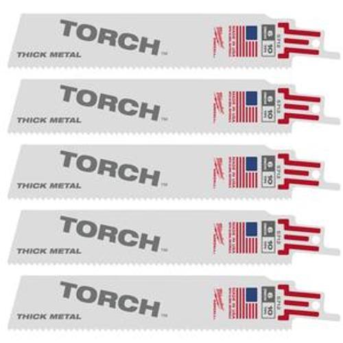 Sawzall The Torch Metal Demolition - Milwaukee 150mm 6 Inch 10TPI Blade 5 Pack