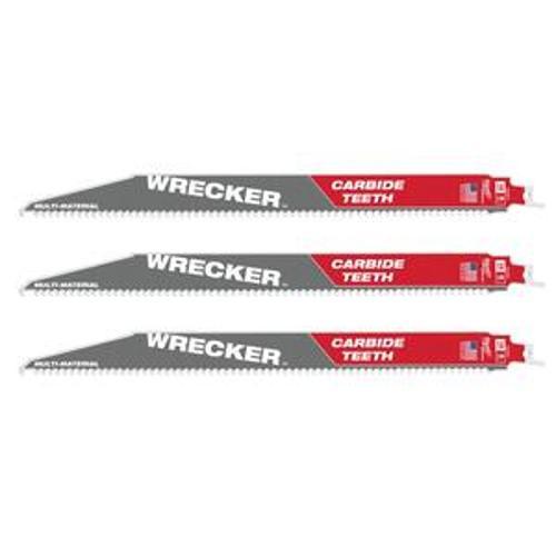 Sawzall The Wrecker Demolition - Milwaukee 300mm 12 Inch 6TPI Blade 3 Pack