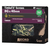 T-REX17 TimbaTX Wood Screw Yellow Zinc - Ecko 8g x 40mm 150 Box
