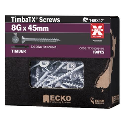 T-REX17 TimbaTX Wood Screw XGuard - Ecko 8g x 45mm 150 Box