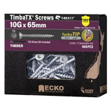 T-REX17 TimbaTX Wood Screw T304 - Ecko 10g x 65mm 100 Box