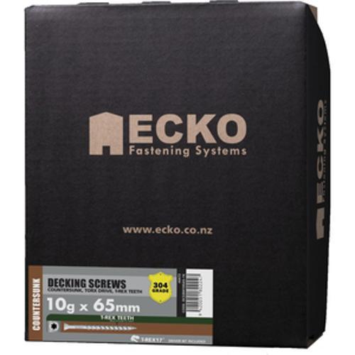 Decking Screw Countersunk Stainless Steel 304 T17 - Ecko 10G 65mm 1000 Pack