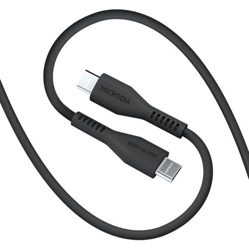 MICRODIA FRUITYWIRE LIQUID SILICON PD100W 2.6M USB-C TO USB-C CABLE - CHARCOAL