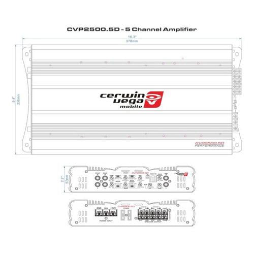 CERWIN VEGA AMPLIFIER CVP SERIES 5 CH 100W RMS X4 + 350W RMS @ 4OHM / 150W RMS X