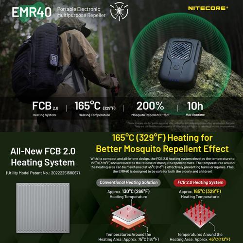NITECORE EMR40 PORTABLE ELECTRONIC MULTIPURPOSE REPELLER