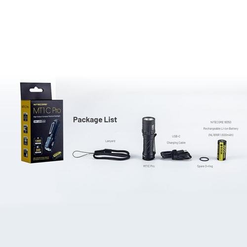 NITECORE MT1C PRO 1000 LUMEN IP68 EDC FLASHLIGHT 505 YARDS THROW