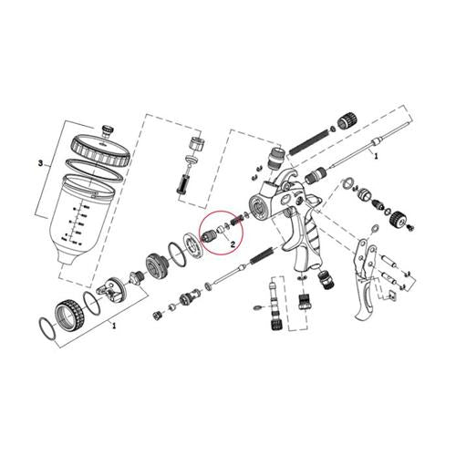 IWATA 2SPRAY NEEDLE PACKING FOR PS.GRAVITY / SUCTION GUN
