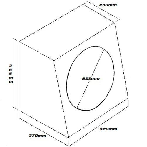 SUBWOOFER BOX FOR 12" SINGLE SUB BLACK