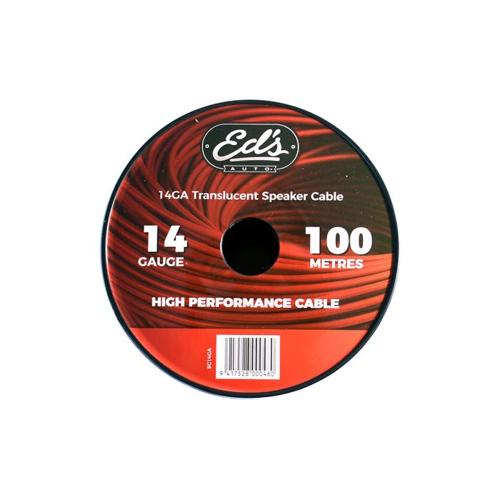EDS 14 GAUGE CCA SPEAKER CABLE MATT FLEXIBLE TRANSLUCENT CLEAR 100M